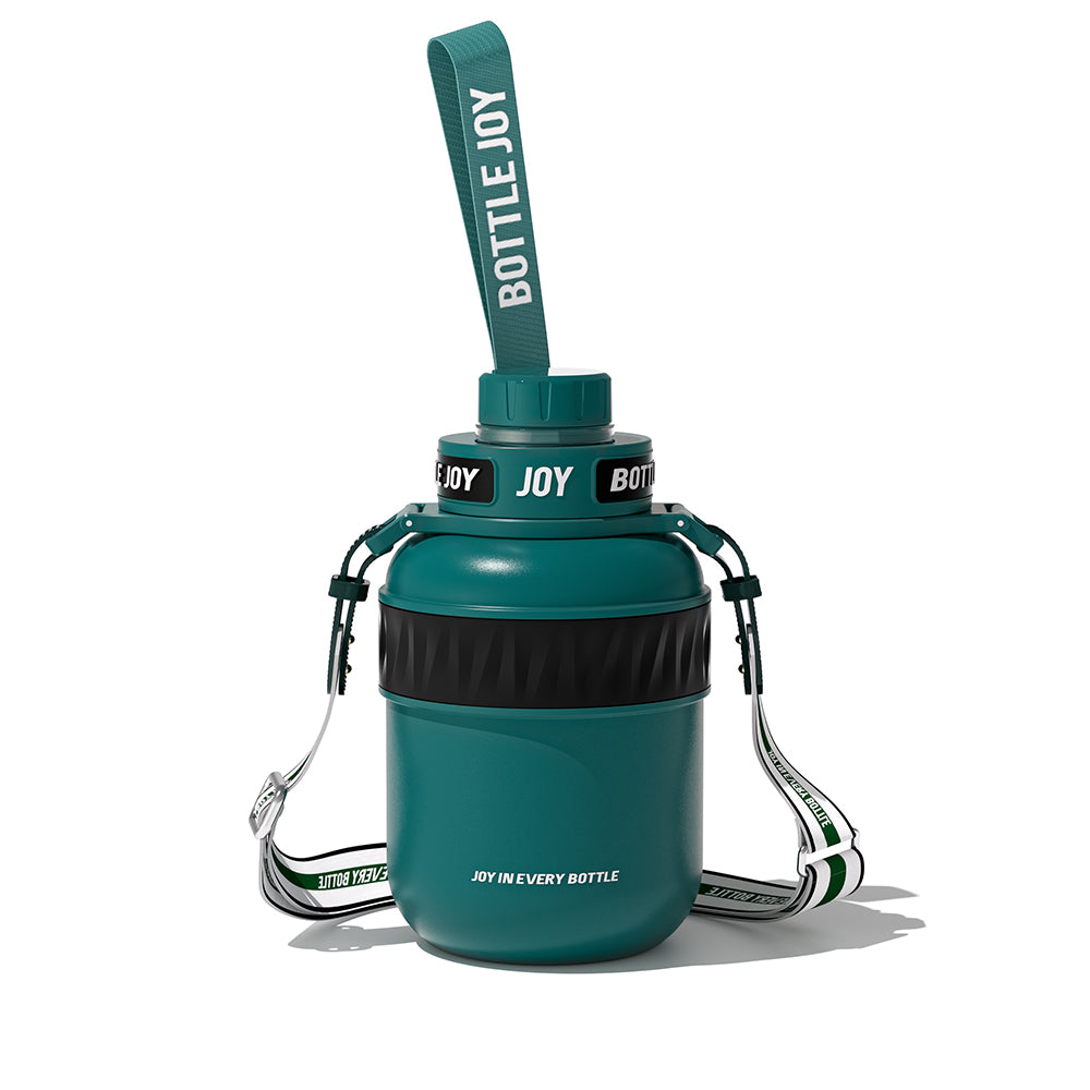 BOTTLE JOY Stainless-Steel Water Bottle: Leakproof Lid, Perfect Sip, Double Insulated, Eco-Friendly, Dishwasher Safe & Stylish Strap (Forest, 32/48 oz) - Image 2