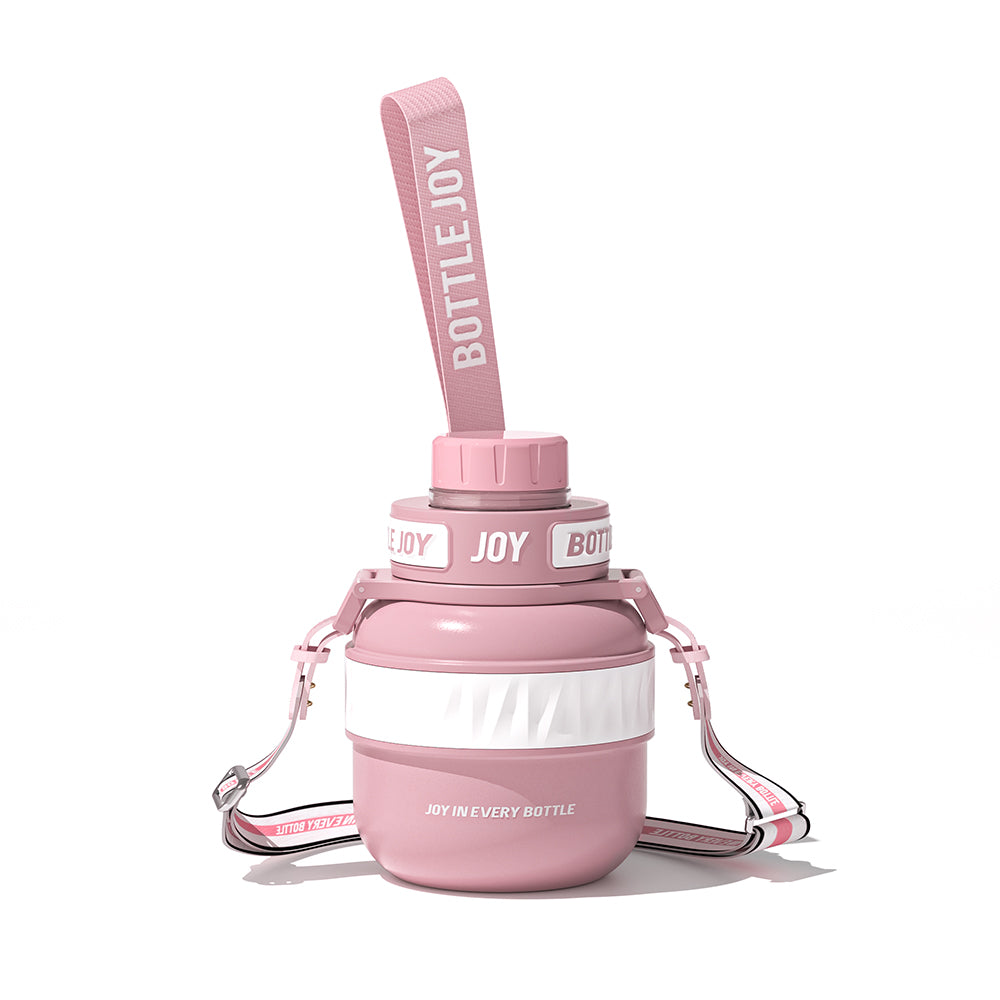 BOTTLE JOY Stainless-Steel Water Bottle: Leakproof Lid, Perfect Sip, Double Insulated, Eco-Friendly, Dishwasher Safe & Stylish Strap (Coral, 32/48 oz) - Image 3