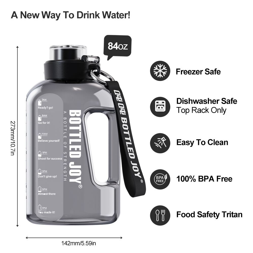 Bottle Joy Classic I Glug jug Large Capacity Water Bottle, 2.5L/84OZ BPA Free PETG material - Image 6