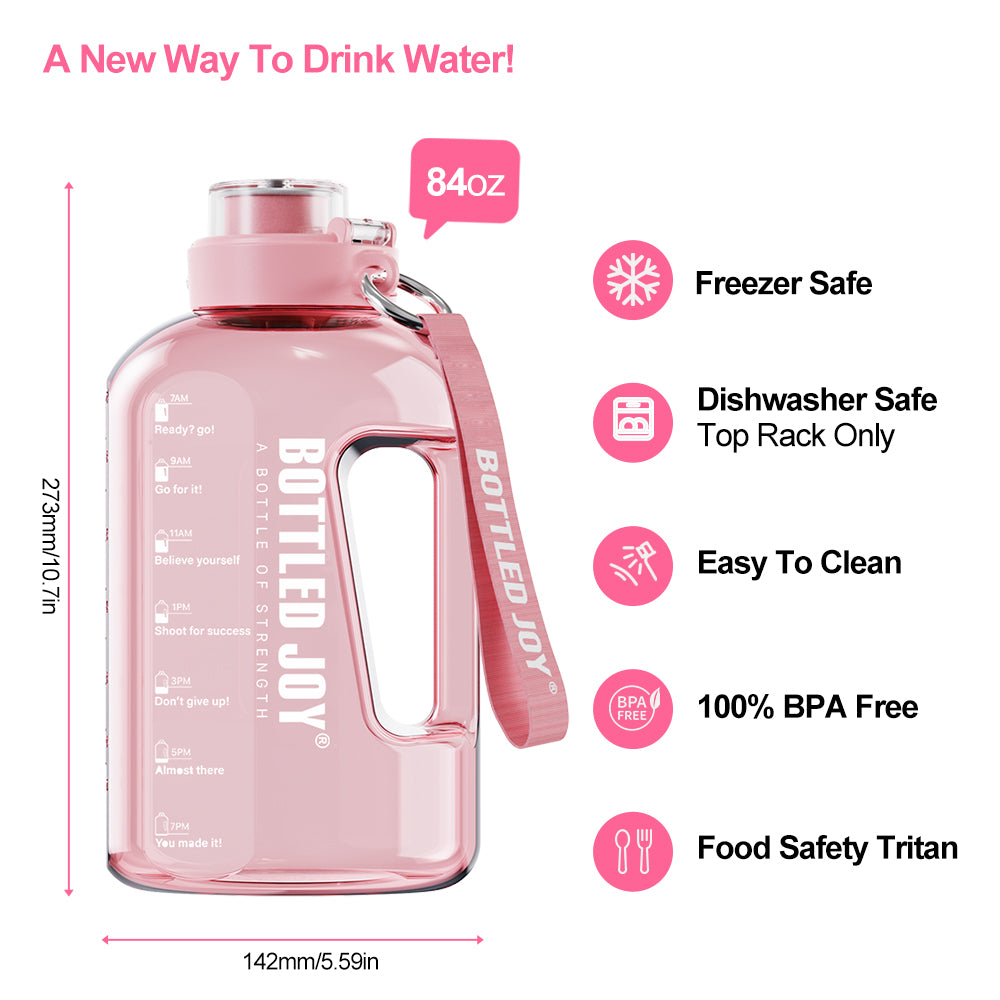 Bottle Joy Classic I Glug jug Large Capacity Water Bottle, 2.5L/84OZ BPA Free PETG material - Image 2