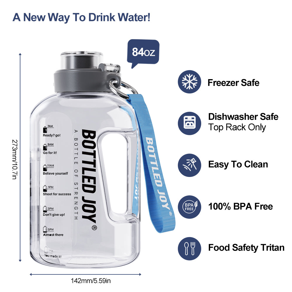 Bottle Joy Classic I Glug jug Large Capacity Water Bottle, 2.5L/84OZ BPA Free PETG material - Image 10