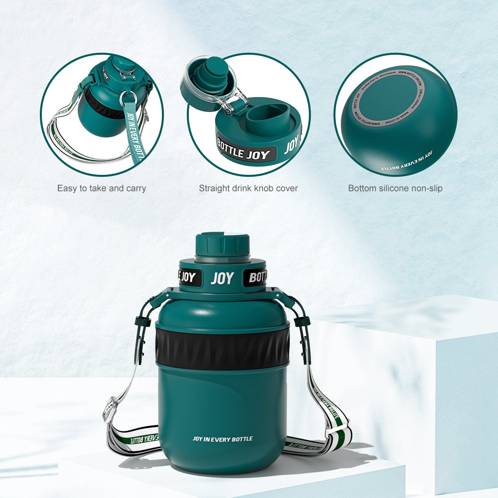 BOTTLE JOY Stainless-Steel Water Bottle: Leakproof Lid, Perfect Sip, Double Insulated, Eco-Friendly, Dishwasher Safe & Stylish Strap (Forest, 32/48 oz) - Image 5