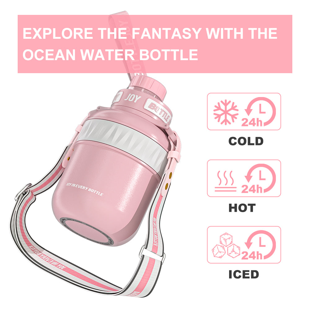 BOTTLE JOY Stainless-Steel Water Bottle: Leakproof Lid, Perfect Sip, Double Insulated, Eco-Friendly, Dishwasher Safe & Stylish Strap (Coral, 32/48 oz) - Image 6