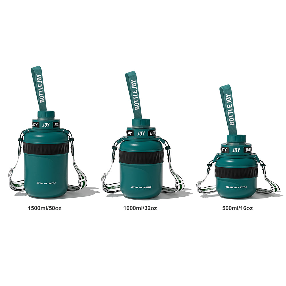 BOTTLE JOY Stainless-Steel Water Bottle: Leakproof Lid, Perfect Sip, Double Insulated, Eco-Friendly, Dishwasher Safe & Stylish Strap (Forest, 32/48 oz) - Image 8