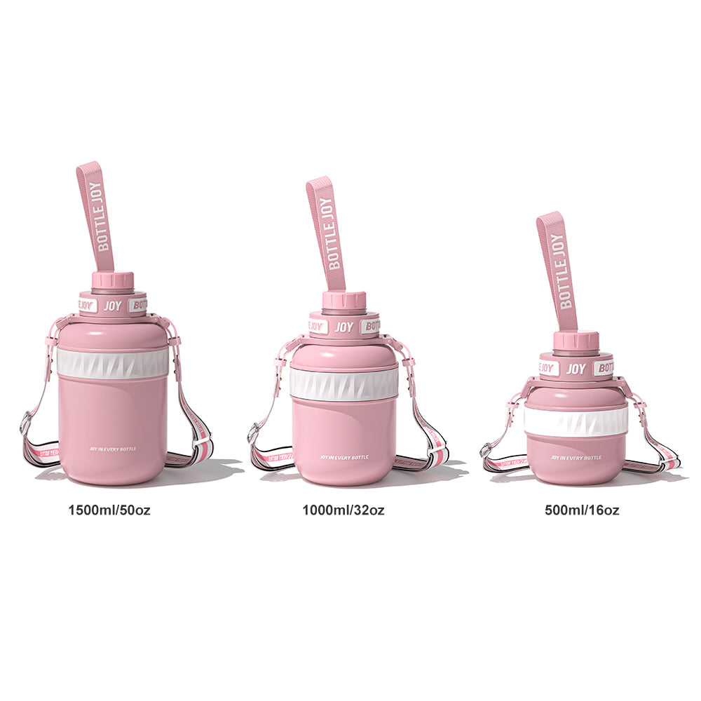 BOTTLE JOY Stainless-Steel Water Bottle: Leakproof Lid, Perfect Sip, Double Insulated, Eco-Friendly, Dishwasher Safe & Stylish Strap (Coral, 32/48 oz) - Image 8