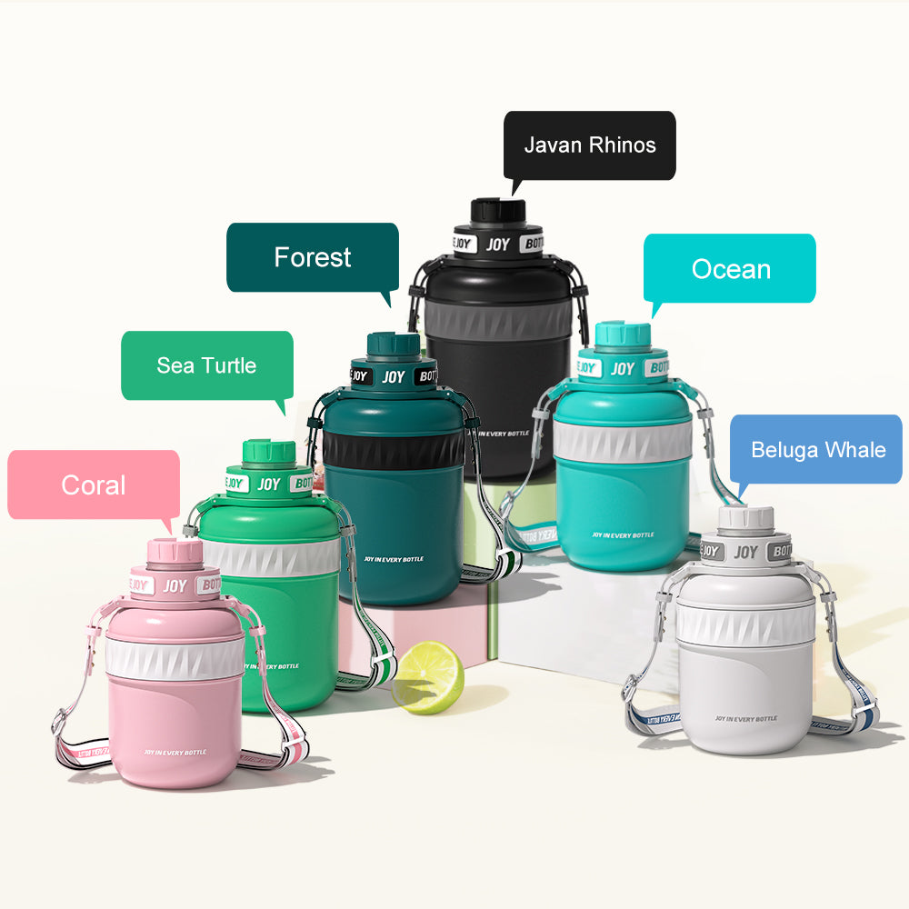 BOTTLE JOY Stainless-Steel Water Bottle: Leakproof Lid, Perfect Sip, Double Insulated, Eco-Friendly, Dishwasher Safe & Stylish Strap (Forest, 32/48 oz) - Image 9