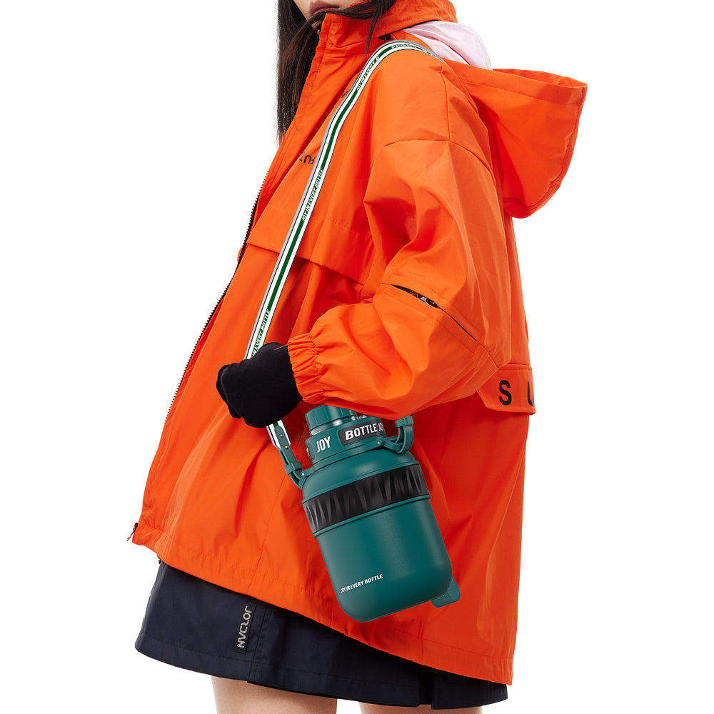 BOTTLE JOY Stainless-Steel Water Bottle: Leakproof Lid, Perfect Sip, Double Insulated, Eco-Friendly, Dishwasher Safe & Stylish Strap (Forest, 32/48 oz) - Image 11