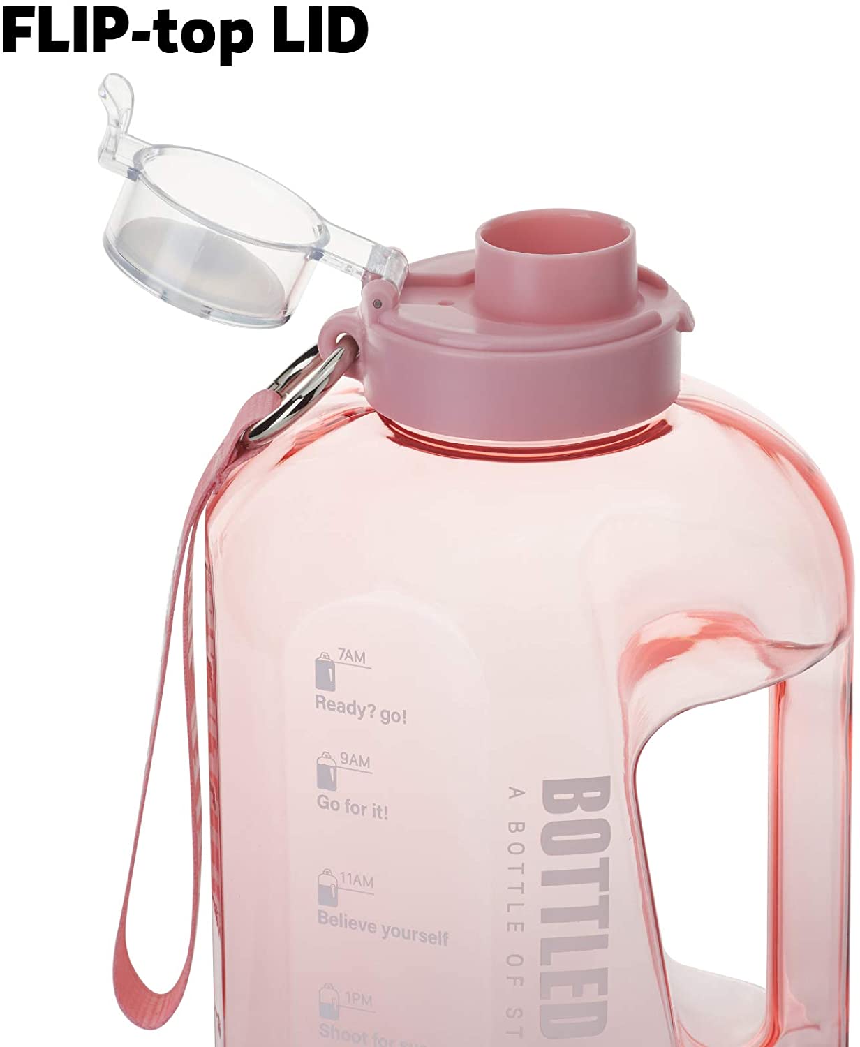 Leak proof 2.5L sports water bottle with motivational time marker gym fitness water jug with rope - Image 6